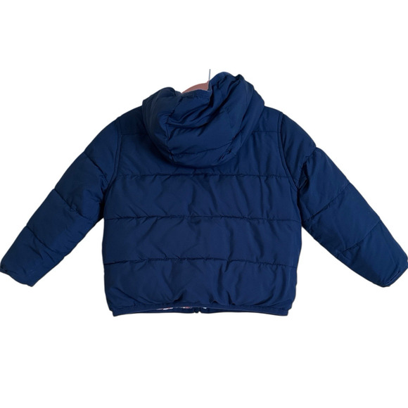 RuffleButts Puffer Reversible Jacket Floral Blue Size 3T - Picture 4 of 7